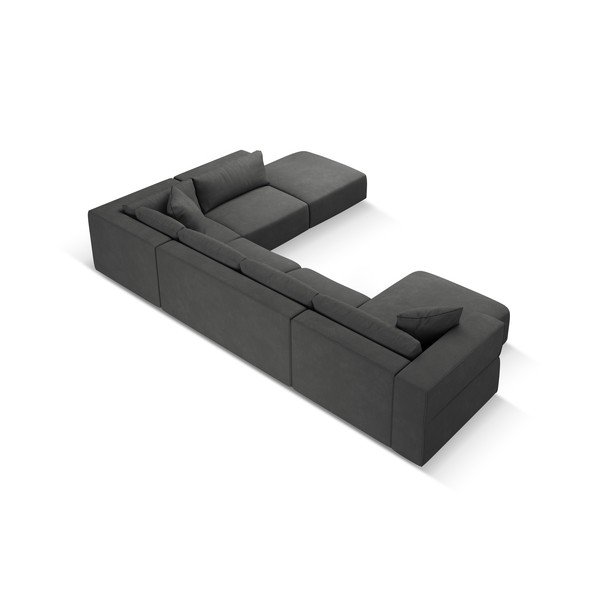 Tumši pelēks stūra dīvāns (ar labo stūri/U veida) Esther – Milo Casa-image-3