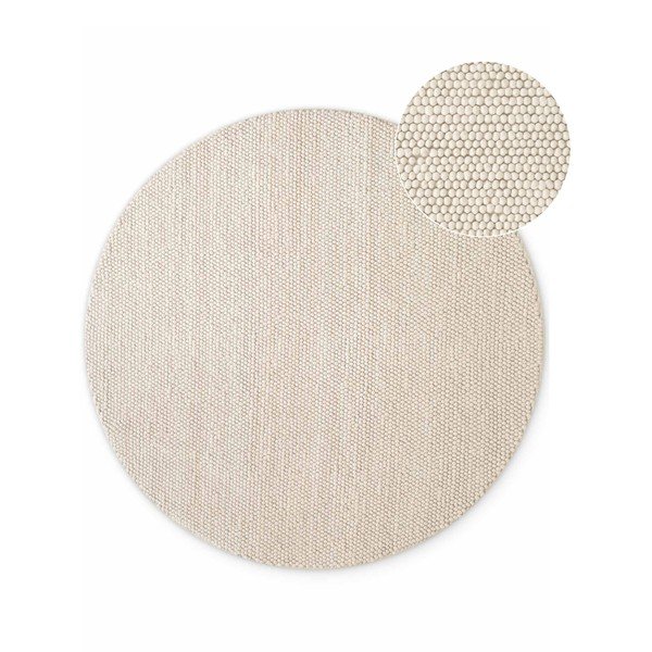Krēmkrāsas ar rokām darināts vilnas apaļš paklājs ø 200 cm Richmond Diana – Ted Baker