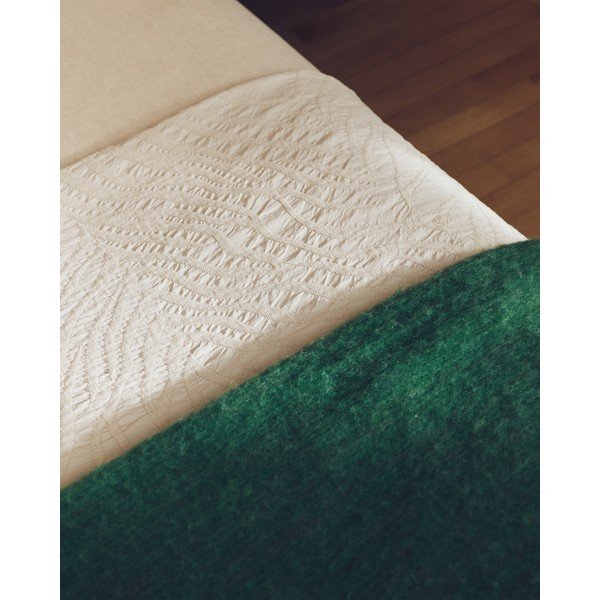 Ziloņkaula krāsas žakarda gultas pārklājs 240x260 cm Zenti – Kave Home-image-1