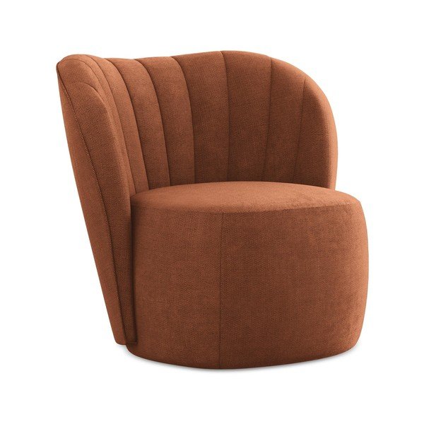 Terakotas oranžs atpūtas krēsls no šenila auduma Keloa – Makamii