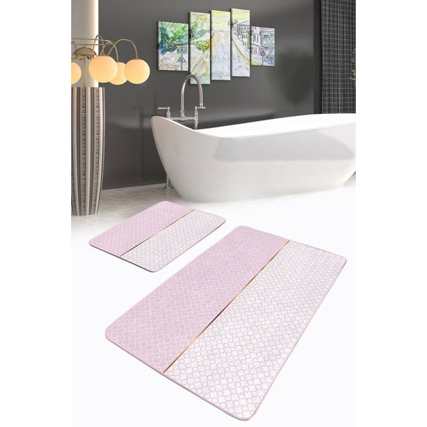 Rozā vannas istabas paklājiņi (2 gab.) 60x100 cm – Mila Home-image-1