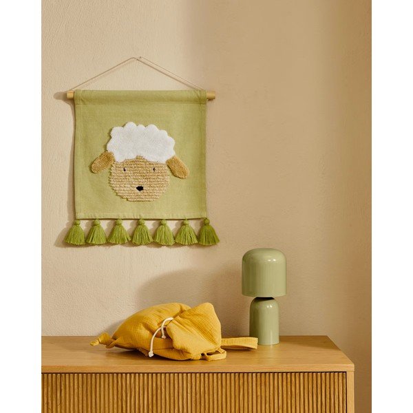 Zaļa galda lampa ar metāla abažūru (augstums 28 cm) Monze – Kave Home-image-2