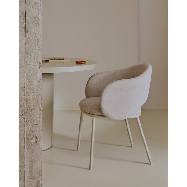 Krēmkrāsas polsterēts ēdamistabas krēsls Maina – Kave Home-image-1
