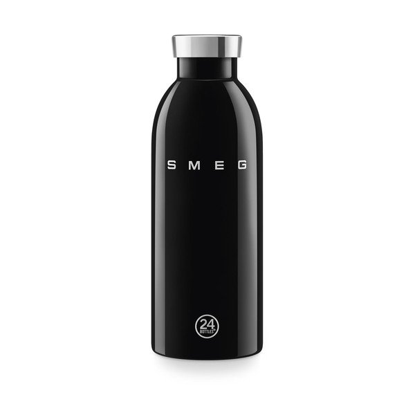 Melna nerūsējošā tērauda termopudele 500 ml 24BOTTLES – SMEG