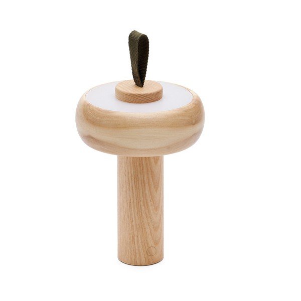 Dabīga toņa oša masīvkoka LED galda lampa ar regulējamu spilgtumu (augstums 30 cm) Luba – Kave Home