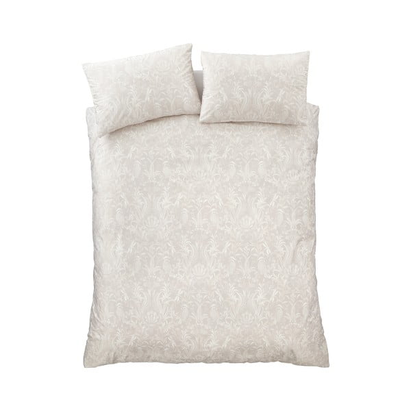 Bēša divguļamā samta gultas veļa 200x200 cm Bridgerton Regal Birds – Catherine Lansfield