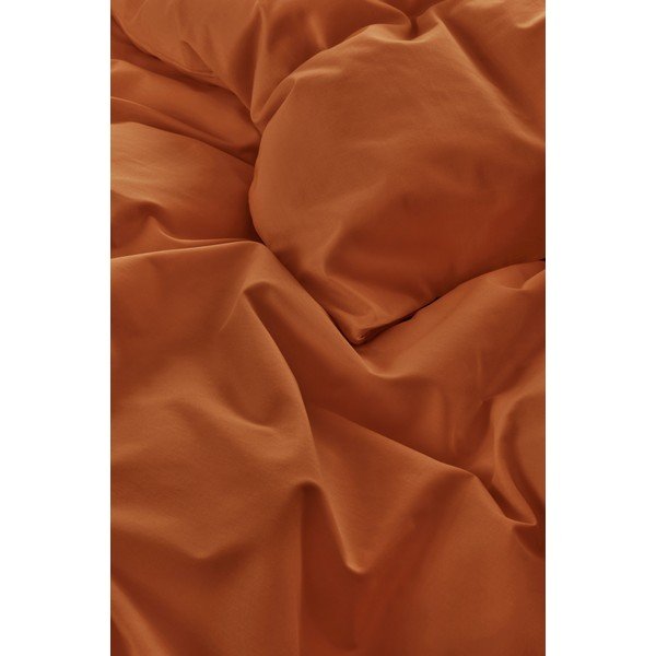 Terakotas oranža vienguļamā gultas veļa no organiskās kokvilnas  140x200 cm Zack – Jotex-image-2
