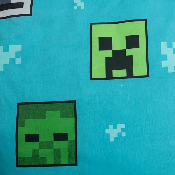 Zaļa/zila vienguļamā kokvilnas bērnu gultas veļa 140x200 cm Minecraft "Mobs Here" – Jerry Fabrics-image-4