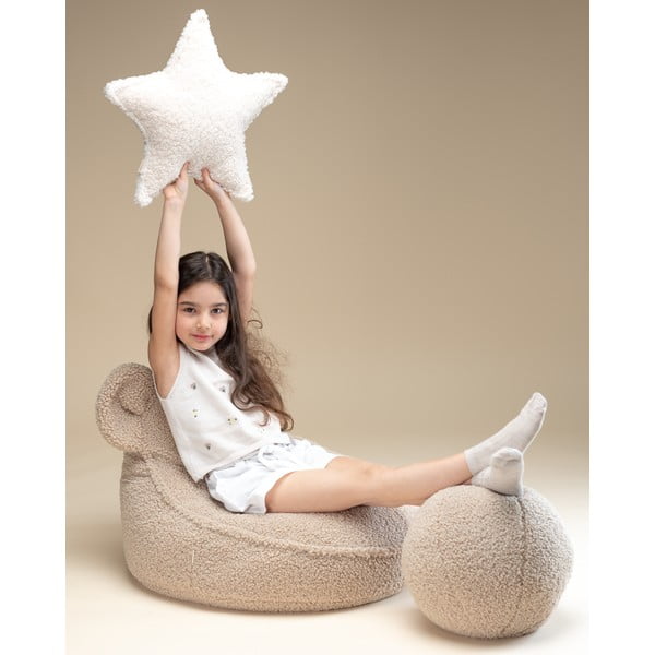 Gaiši brūns bērnu sēžammaiss no buklē auduma Bear – Wigiwama-image-2