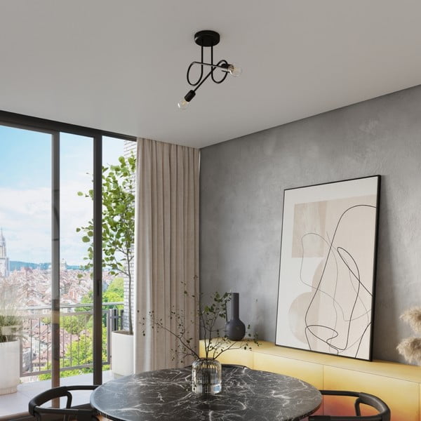 Melna griestu lampa 18x57 cm Opulent – Sollux-image-4