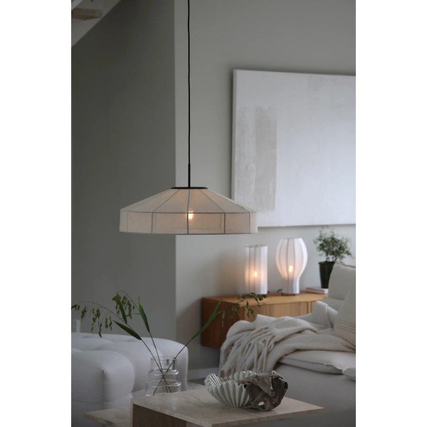 Melnbalta piekaramā lampa ar auduma abažūru ø 57 cm Alia – Markslöjd-image-2
