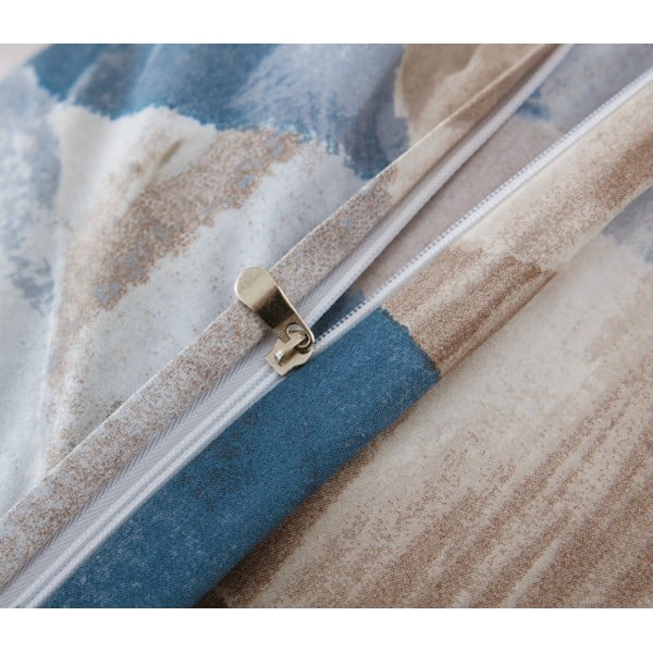 Zila/brūna vienguļamā trīsdaļīga gultas veļa no mikrosatīna 140x200 cm Eden – JAHU collections-image-2