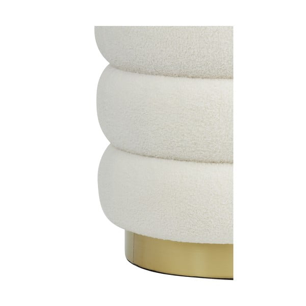 Balts pufs no buklē auduma Kimi – Light & Living-image-3