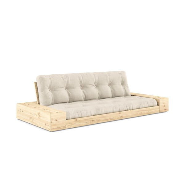 Pelēks/bēšs lina izvelkamais dīvāns 244 cm Base – Karup Design