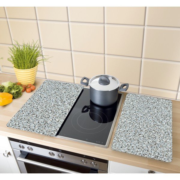 Stikla aizsargplāksnes plītij (2 gab.) Wenko Granite, 52 x 30 cm-image-1