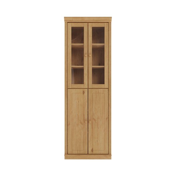 Gaiša dabīga toņa priedes masīvkoka vitrīna 74x223x37 cm Anita – Støraa
