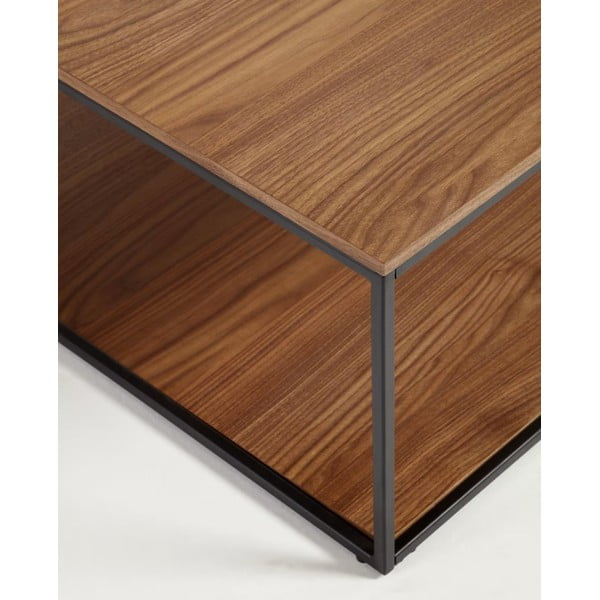 Brūns žurnālgaldiņš ar riekstkoka imitācijas virsmu 80x80 cm Yona – Kave Home-image-4