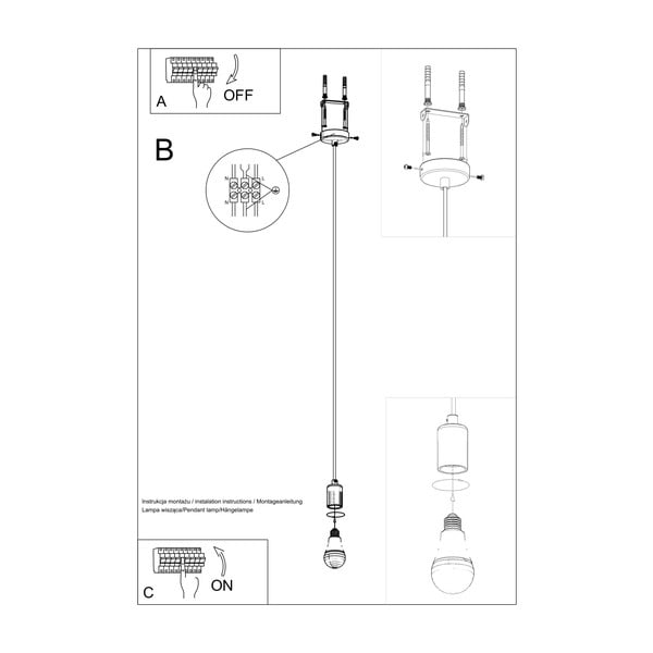 Melna griestu lampa Sollux Bombilla-image-4
