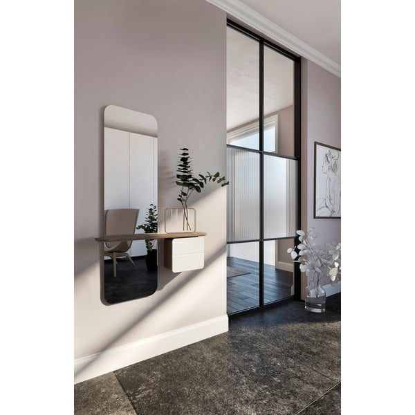 Balta/brūna priekšnama iekārta ar ozolkoka imitāciju One More Look – UMAGE-image-1