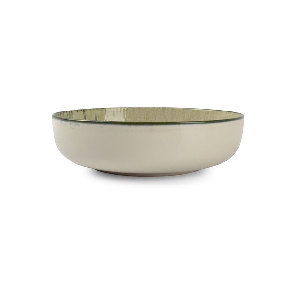 Zaļš/krēmkrāsas zupas akmensmasas šķīvis ø 18,5 cm Gravel – ONA-image-2