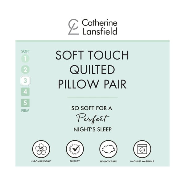 Spilvens (2 gab.) 74x48 cm Quilted Comfort Embossed – Catherine Lansfield-image-4