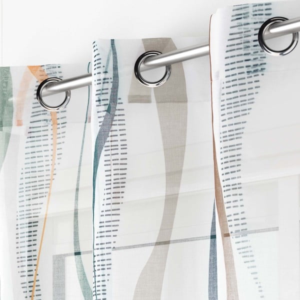 Balts/zils dienas aizkars 140x280 cm Lisana – douceur d'intérieur-image-1