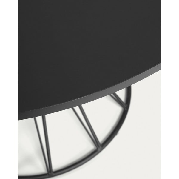 Melns apaļš ēdamgalds ar melnu galda virsmu ø 120 cm Niut – Kave Home-image-3