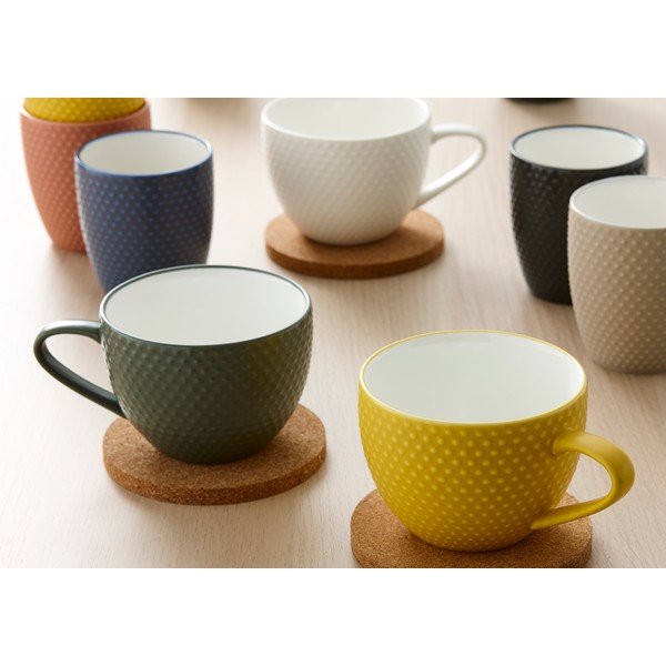 Zaļa porcelāna tase ar apakštasīti 350 ml Abode – Ladelle-image-1