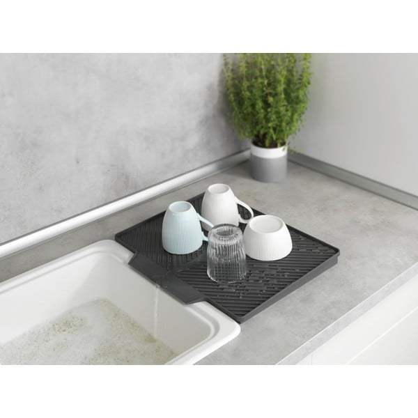 Tumši pelēks trauku žāvētājs Wenko Neli, 34 x 40 cm-image-1