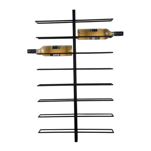 Melns sienas metāla vīna plaukts pudeļu skaits 16  Dual  – PT LIVING