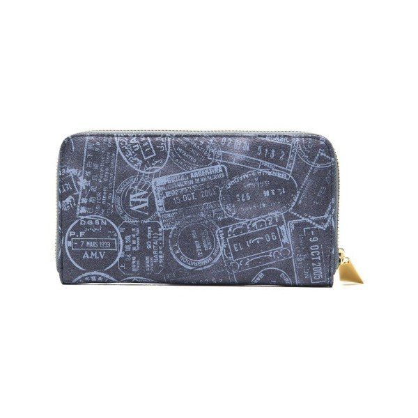 Zila ādas sieviešu somiņa Alviero Martini Denim-image-4