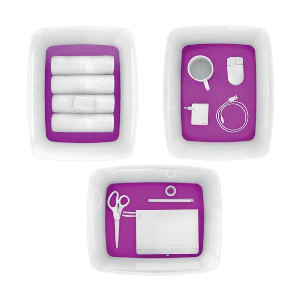 Balta un violeta uzglabāšanas kaste ar vāku Leitz MyBox, tilpums 18 l-image-2