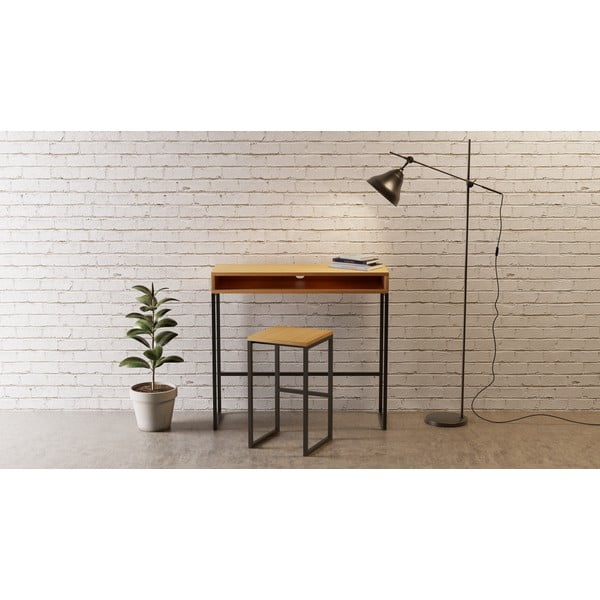 Darba galds ar ozolkoka imitācijas galda virsmu 35x100 cm Frame – Woodman-image-1