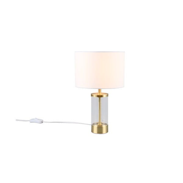 Zelta krāsas galda lampa ar auduma abažūru (augstums 33,5 cm) Grazia – Reality-image-1