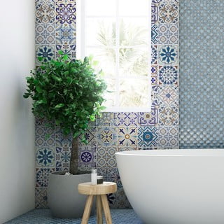 30 sienas uzlīmju komplekts Ambiance Tiles Azulejos Riviera, 10 x 10 cm