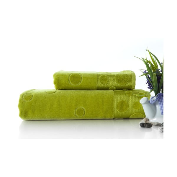 Divu dvieļu komplekts Tropical Green, 70x140 un 50x90 cm