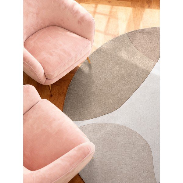 Bēšs ar rokām darināts vilnas apaļš paklājs ø 160 cm Hackney Clarissa – Ted Baker-image-2