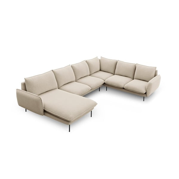 Bēšs U veida dīvāns Cosmopolitan Design Vienna, labais stūris-image-2