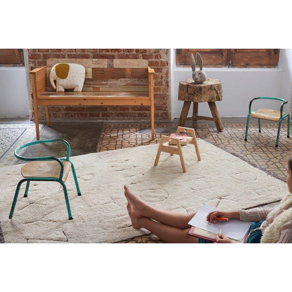 Krēmkrāsas mazgājams/ar rokām darināts kokvilnas bērnu paklājs 140x200 cm ABC – Lorena Canals-image-4