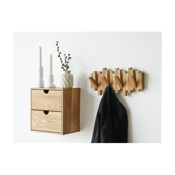 Dabīga toņa ozola masīvkoka sienas pakaramais 3 cm Caltra – House Nordic-image-1