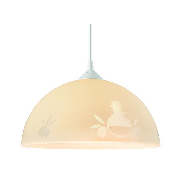 Balta/bēša piekaramā lampa ø 30 cm – LAMKUR-image-1