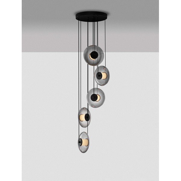Matēti melna stikla LED piekaramā lampa ar regulējamu spilgtumu ø 40 cm Ballet – Nova Luce-image-3