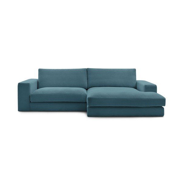 Zils velveta stūra dīvāns (ar labo stūri/ar zvilni) Leonard – Bobochic Paris