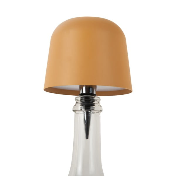 Okera dzeltena LED galda lampa ar pudeli un metāla abažūru (augstums 13 cm) Cone Hat LED – Leitmotiv