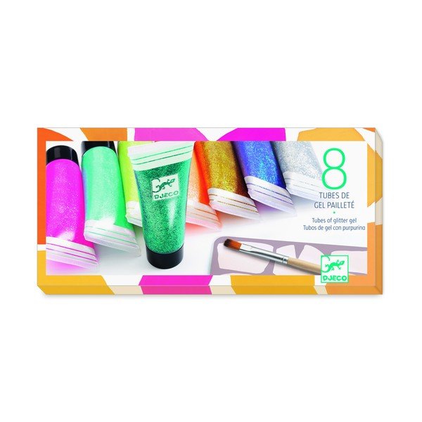 8 spīdīgu tempera krāsu komplekts Djeco