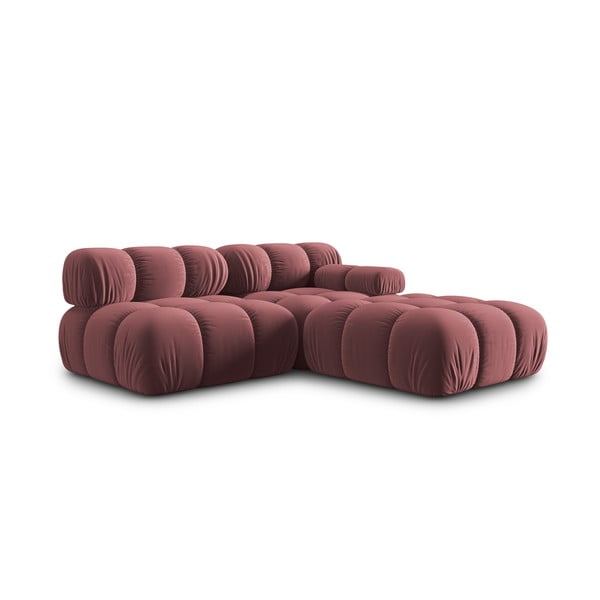 Rozā samta dīvāns 282 cm Bellis – Micadoni Home-image-4