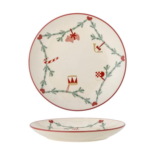 Krēmkrāsas māla šķīvis ar Ziemassvētku motīvu ø 25,5 cm Yule – Bloomingville-image-3