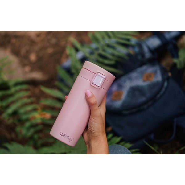 Rozā ceļojumu termo krūze Vialli Design Fuori, 400 ml-image-4