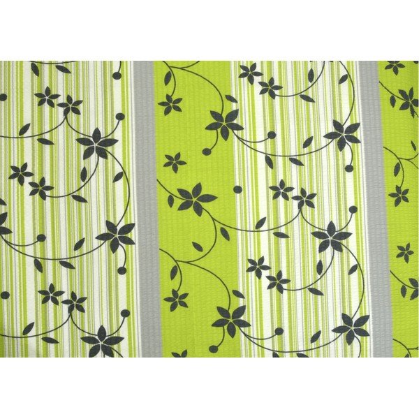 Zaļa krepa gultas veļa divvietīgai gultai 200x200 cm Flowers -image-1