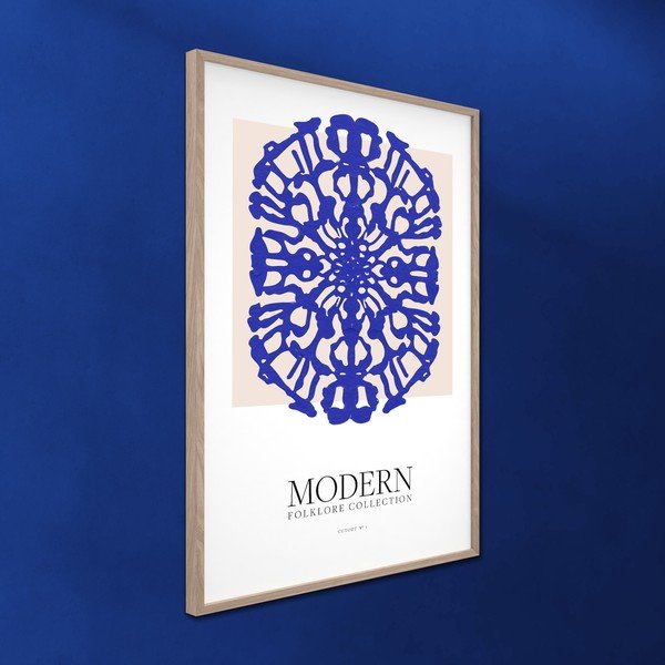 Drukāta glezna ar rāmi 60x90 cm Blue Folklore – Styler-image-3